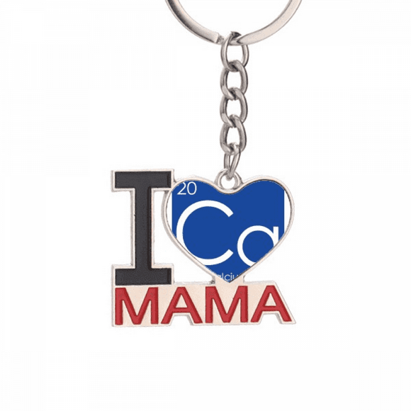 Chestry Elements Period Table Alkaline Earth Metal Calcium Ca Keychain Metal Keyring Holder Love MAMA Mother