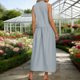 thumbnail image 4 of Zapatos de Vestido de Mujer Casual sin Mangas con Cremallera Trasera Vestido de Lino Midi para Primavera Verano Playa Y Uso Diario, 4 of 8