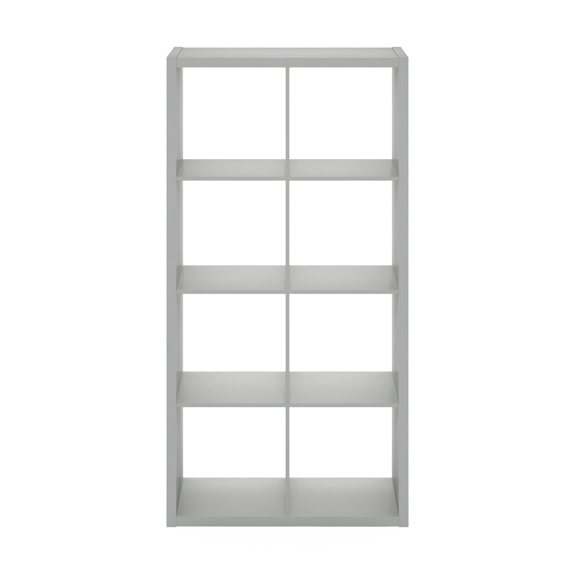 Furinno CUBICLE Open Back Decorative Cube Storage Organizer in 8-Cube Light Grey
