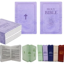 Bible Pillow Book Plush That Opens, Cozy Faith Bible Pillow, Holy Bible Pillow, Home Book Shape Bible Verse Pillow for People (Purple)