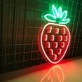 thumbnail image 2 of Handmadetneonsign Strawberry Neon Sign, Strawberry Wall Art Decor, Strawberry Food Store Wall Decor, 2 of 5