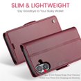 thumbnail image 4 of CaseMe Leather For iPhone 17 Wallet Case with RFID Blocking, For iPhone 17 Case Wallet for Women Men Card Holder Magnetic Clasp Kickstand Folio Case for iPhone 17,Wine Red,For iPhone 17, 4 of 10