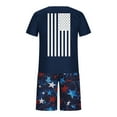 thumbnail image 5 of cllios Independence Day Outfits for Men 2 Piece Patriotic Red White and Blue Graphic Tees Trendy Crewneck Top and Vintage Drawstring Shorts Sets Track Suits, 5 of 5