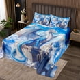thumbnail image 2 of Erosebridal Blue Dragon Coverlet Set Twin, Western Castle Bedding Set, Fairy Tale Decor 2pcs, 2 of 5