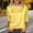 Yellow, variant on CYMMPU Women's Smooth Satin Crew Neck 3/4 Sleeve Pullover, Solid Color Relaxed Fit Blouse, Elegant & Ultra Comfortable Top for Everyday & Office Look Gray XXL
