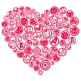thumbnail image 2 of Girl's Marvel Universe Logo Heart Icons  Graphic Tee White Medium, 2 of 4
