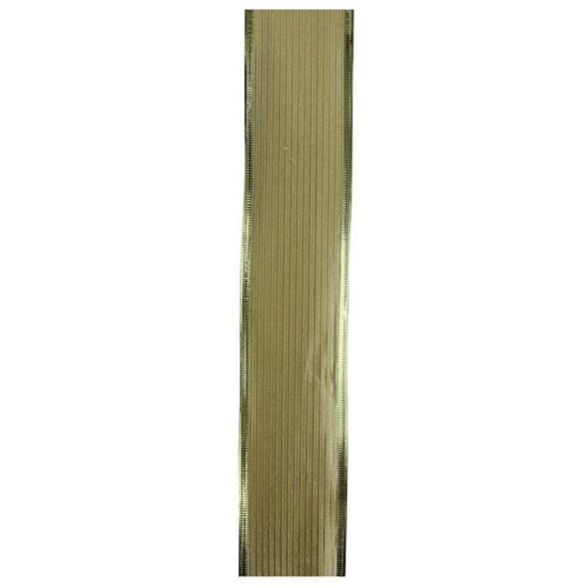 Northlight Shimmery Gold Horizontal Striped Christmas Wired Craft Ribbon 2.5" x 10 Yards