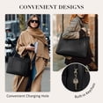 thumbnail image 6 of ECOSUSI Leather Laptop Tote Bag for Women 15.6 Inch Computer Briefcase Waterproof Handbag Shoulder Bag Purse for Tablet Work Office Business College Daily Travel, Black, 6 of 9
