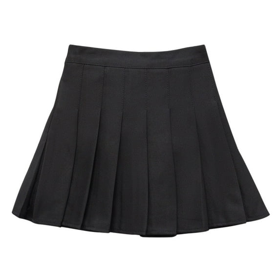 Girls Pleated Skirt, A Line High Waist Skirt, Elastic Waist Uniform Skirt for 2-12Years