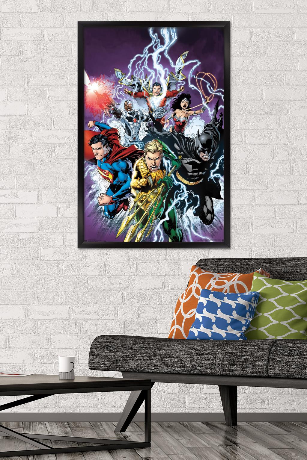 DC Comics - Justice League - Bolts Wall Poster, 22.375" x 34", Framed