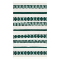 SAFAVIEH Natura Elvin Geometric Wool Area Rug, Ivory/Green, 8' x 10'