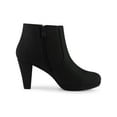 thumbnail image 7 of BLISSFUL STEP Women's Ankle Boots Platform Round Toe Zipper Block Heels Black 9.5, 7 of 7