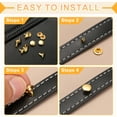 thumbnail image 4 of 120Set Leather Rivets, 10mm Double Cap Rivet Tubular Metal Studs, Gold, 4 of 7