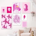 thumbnail image 2 of Póster de cebra y leopardo rosa a la moda, obra de arte minimalista para pared, pintura en lienzo moderna, imágenes impresas de amor, decoración del hogar para habitación de niños y guardería, 2 of 5