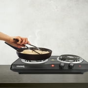 Courant Electric Double Burner, Portable, Sleek Design, Black