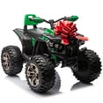 thumbnail image 5 of 800W Dirt Quad w/ Remote Control - 24V Powered Ride on ATV, Electric Powerful 4-Wheeler for Big Kids, Up to 5.5 mph, Knee Pads, Green, 5 of 9