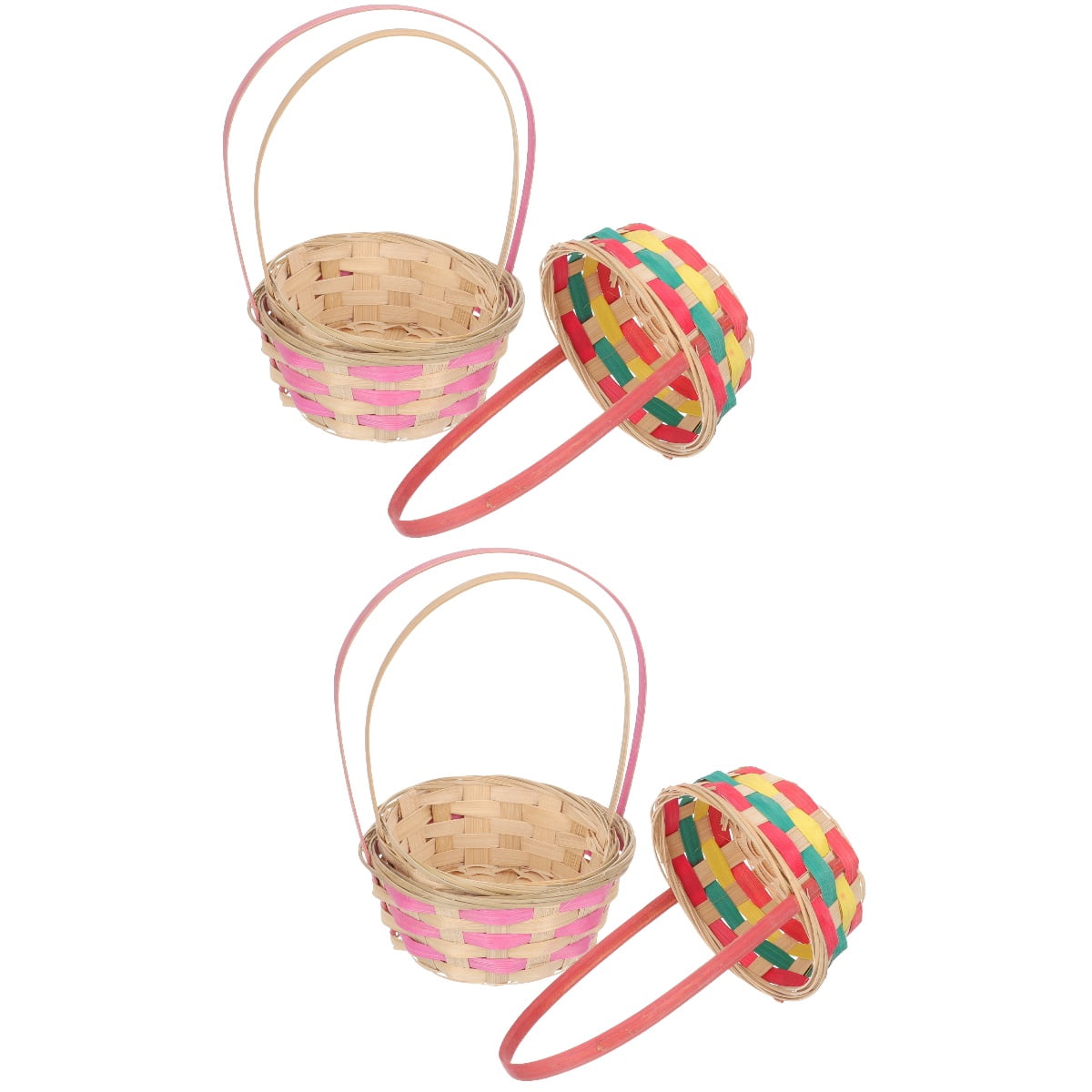 Raindrops 6 pcs  Handheld Bamboo Basket Easter Egg Storage  Basket Sundries Storage Container