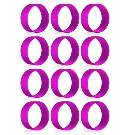 

12 Pcs Silicone Bands for Sublimation Tumbler Alternative Shrink Wrap Sublimation Paper Holder Ring Bands ( Pink)