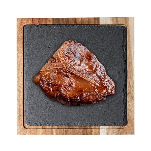 Billuyoard Tabla para servir carne, bandeja para servir de multiusos, para servir cuadrado fácil de limpiar con piedra de pizarra para el Mostrada Billuyoard HA016430-00