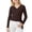 Brown, variant on Ticikt Kids Girl's Tie Wrap Top Long Sleeve V Neck Crop Tops Shirt Slim Fit Dance Fairy Yoga Workout Blouse For,Brown