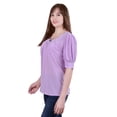 thumbnail image 3 of Petite Short Sleeve Balloon Sleeve Top With Hardware, 3 of 3