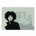 thumbnail image 1 of Abstract Woman Cutting Board, Background of Cityscape with a Modern Lady, Decorative Tempered Glass Cutting and Serving Board, in 3 Sizes, by Ambesonne, 1 of 2