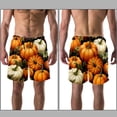 thumbnail image 3 of luoweisi Men's Beach Shorts Quick Dry Swim Trunks with Mesh Lining Thanksgiving Pumpkin L, 3 of 5