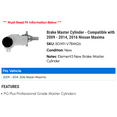 thumbnail image 2 of Brake Master Cylinder - Compatible with 2009 - 2014, 2016 Nissan Maxima 2010 2011 2012 2013, 2 of 2