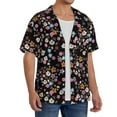 thumbnail image 2 of Rateoe Daisies Flowers Pattern Men's Short Sleeve Classic Shirt, Casual Short-Sleeved Shirt, Lightweight Summer Shirt, Cuban Collar Shirt,Button-Front Shirt-4X-Large, 2 of 5
