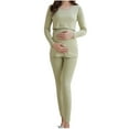 thumbnail image 2 of Edvintorg Nursing Pajamas Women Maternity Pajamas for Hospital Solid Color Tops and Pants Maternity Sleepwear Long Sleeve Breastfeeding Nightwear Home Wear Maternity Lounge Set, 2 of 7