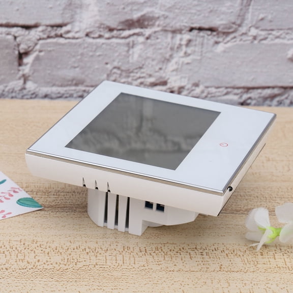 FOLOYORI 1Pc White Programmable Digital Thermostat with Touch Screen for Wireless Floor Heating Control