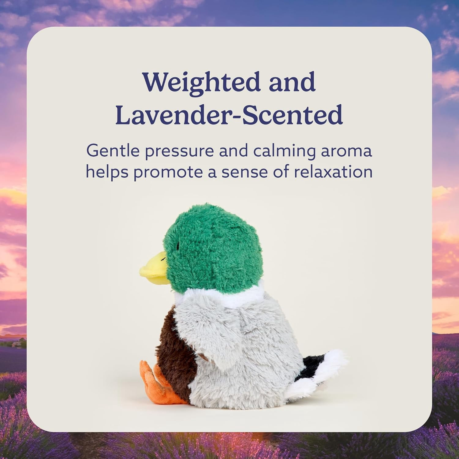 Warmies 13” Mallard Stuffed Animal, Microwavable Heated Plushies and Weighted Soft Plush Toys