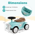thumbnail image 3 of Gymax Voiture Pousse-Pousse pour Enfants Style Vintage Voiture Glissante à Propulsion par les Pieds avec Volant Vert, 3 of 10
