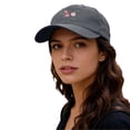 thumbnail image 3 of WHEANG Small Flower Embroidered Baseball Cap for Women Men - Fashion Outdoor Sports Travel Summer Cap Solid Color All-Day Comfort Breathable Sun Hat Vintage Style Gray, 3 of 3