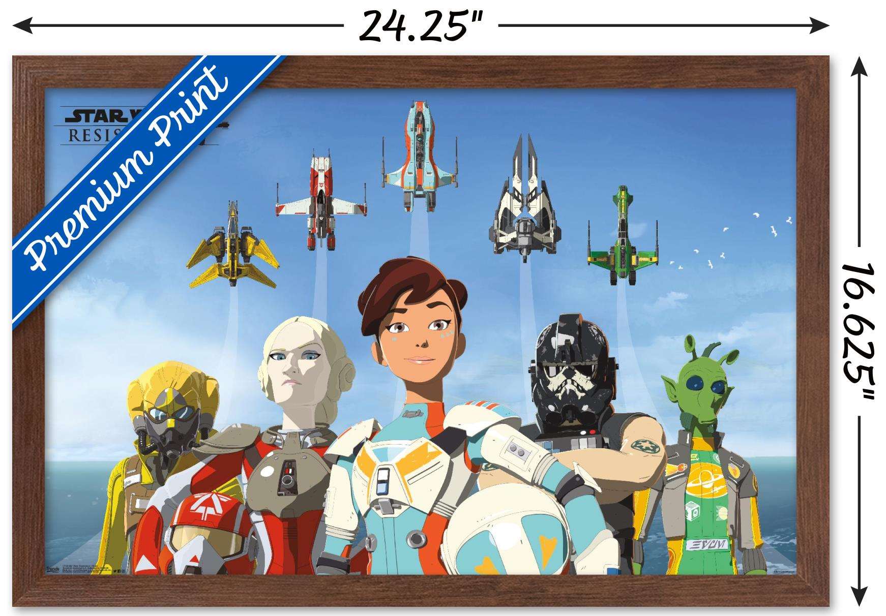 Star Wars: Resistance - Flight Wall Poster, 14.725" x 22.375", Framed