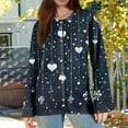thumbnail image 4 of Women's Plus Size Heart Pattern Sweaters Spring 2026 Trendy Lightweight Button Valentine's Day Sweater, 4 of 6