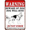 thumbnail image 1 of Placa Metal Vintage Advertencia Perro Pintura Hierro Rectangular Artística Pared 30x40cm, 1 of 9