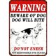 thumbnail image 1 of Placa Metal Vintage Advertencia Perro Pintura Hierro Rectangular Artística Pared 30x40cm, 1 of 9