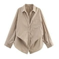 thumbnail image 6 of Purcolt Womens Striped Button Down Shirts Dressy Casual Long Sleeve Collared Blouses Boyfriend Work Office Tops, 6 of 6