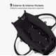 thumbnail image 5 of Bolsa de lona resistente con diseño superior para mujer, color negro, 5 of 8