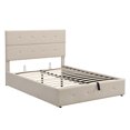 thumbnail image 5 of Tensun Beige Full Size Lift Up Storage Bed with Button Tufted Headboard, Hydraulic Storage, Wood Slats Support, 5 of 5