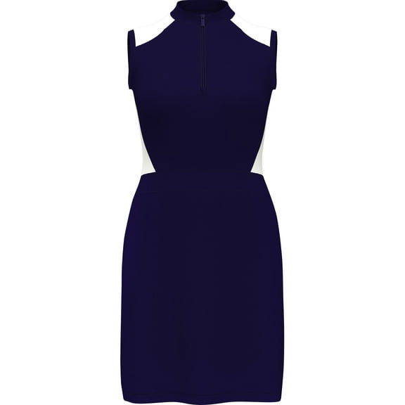 PGA Tour Golf Ladies Mesh Colorblock Sleeveless Dress Peacoat Small
