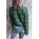 thumbnail image 1 of ABPHQTO Suéter de mujer verde entrecruzado Keyhole Fuzzy, 1 of 5