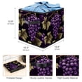 thumbnail image 3 of Grape Toy Storage Baskets, Foldable with Handle, 10.8"x10.5"x10.6", Large Capacity - Storage Bins for Clothes, 3 of 6