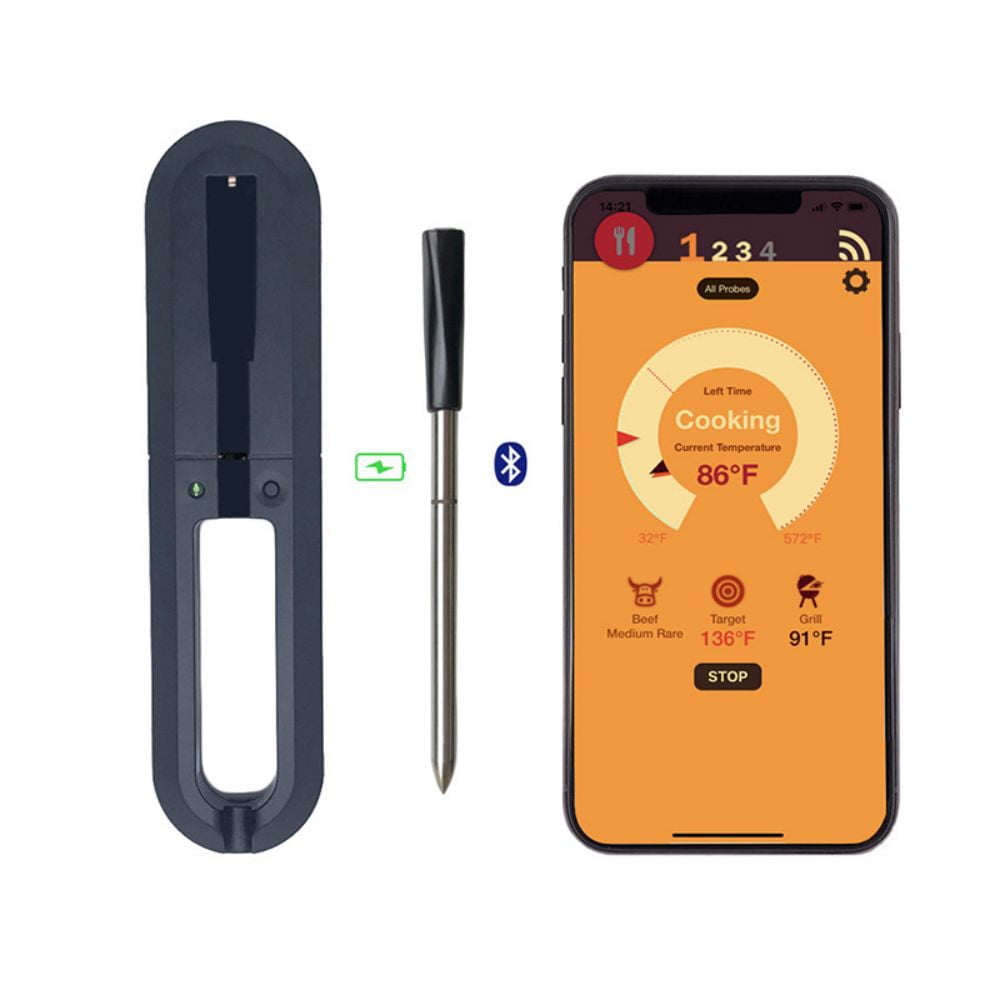 185Ft Bluetooth Meat Thermometer Wireless Kitchen Remote Instant Read BBQ Temperature for The Oven, Grill, Kitchen, Smoker, Sous Vide, Rotisserie - Walmart.com