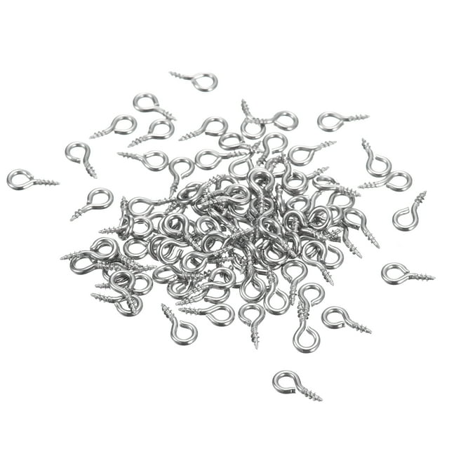Uxcell Lot de 300 Vis à Il en Acier Inoxydable 304 8x4mm Mini Épingles à Il, Argent