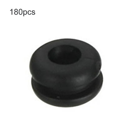 

GoldHub 180Pcs Black Rubber Washer Seals Grommets Assortment Set Wiring Cable Gasket Kit