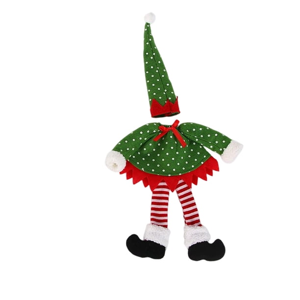 Inteprter Cubierta de duende para botella de vino de Navidad, cubiertas de botella de vino a prueba de polvo para beber, funda de tapa de champán para Kits de decoración para fiestas Punto Inteprter HA068785-02