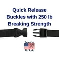 thumbnail image 2 of EZ-Xtend Utility Straps w/Quick Release Buckles - Adjustable Cinch Straps w/ 250 lb QR Buckle - Heavy Duty 4500 lb Break Strength - Lifetime Thread - 2 Pk (4 FEET, BLACK), 2 of 6