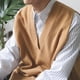 thumbnail image 2 of Suéter de cuello en V para hombre, suéter de punto suelto de moda, chaleco sin mangas de otoño, 2 of 5
